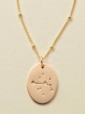 Aries Minimal Indie Pendant Zodiac Charm Necklace